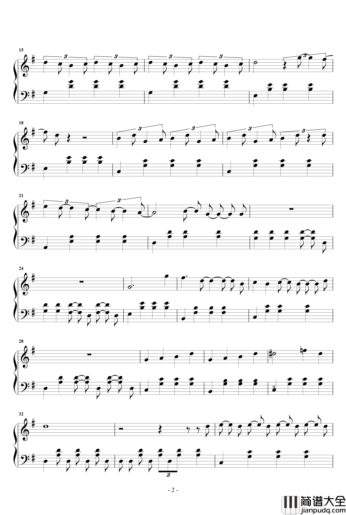 遇见你的时候所有星星都落到我头上_高姗_钢琴谱