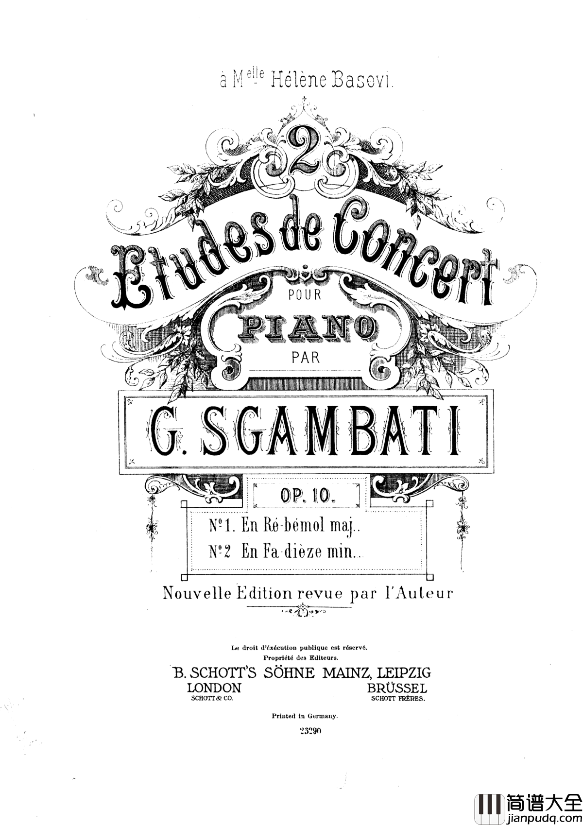 G大调夜曲Op.20No.2钢琴谱_斯甘巴蒂