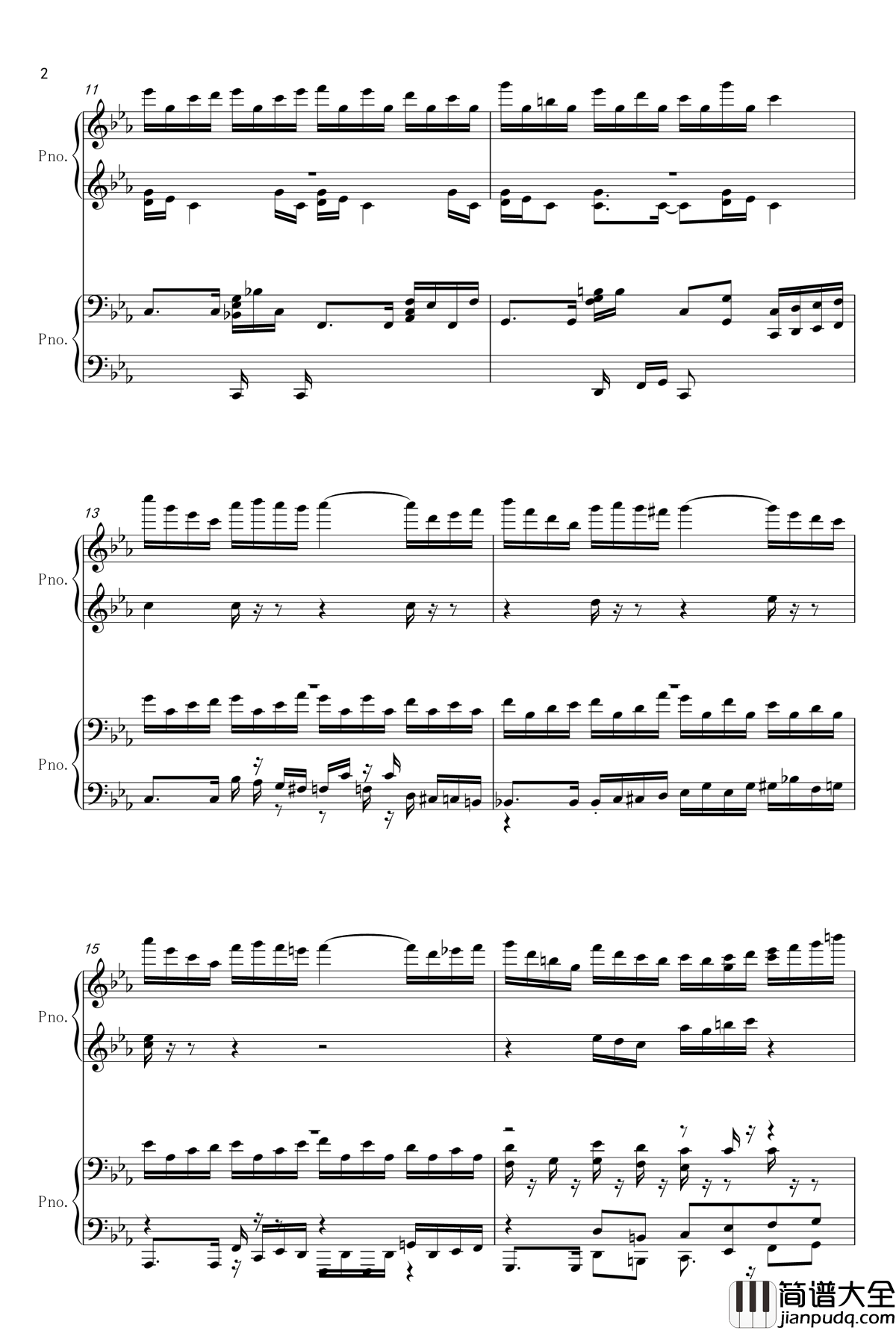 克罗地亚狂想曲_四手联弹钢琴谱_单钢琴_马克西姆_Maksim·Mrvica