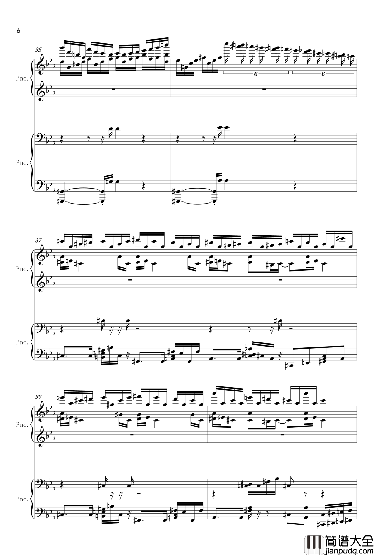 克罗地亚狂想曲_四手联弹钢琴谱_单钢琴_马克西姆_Maksim·Mrvica