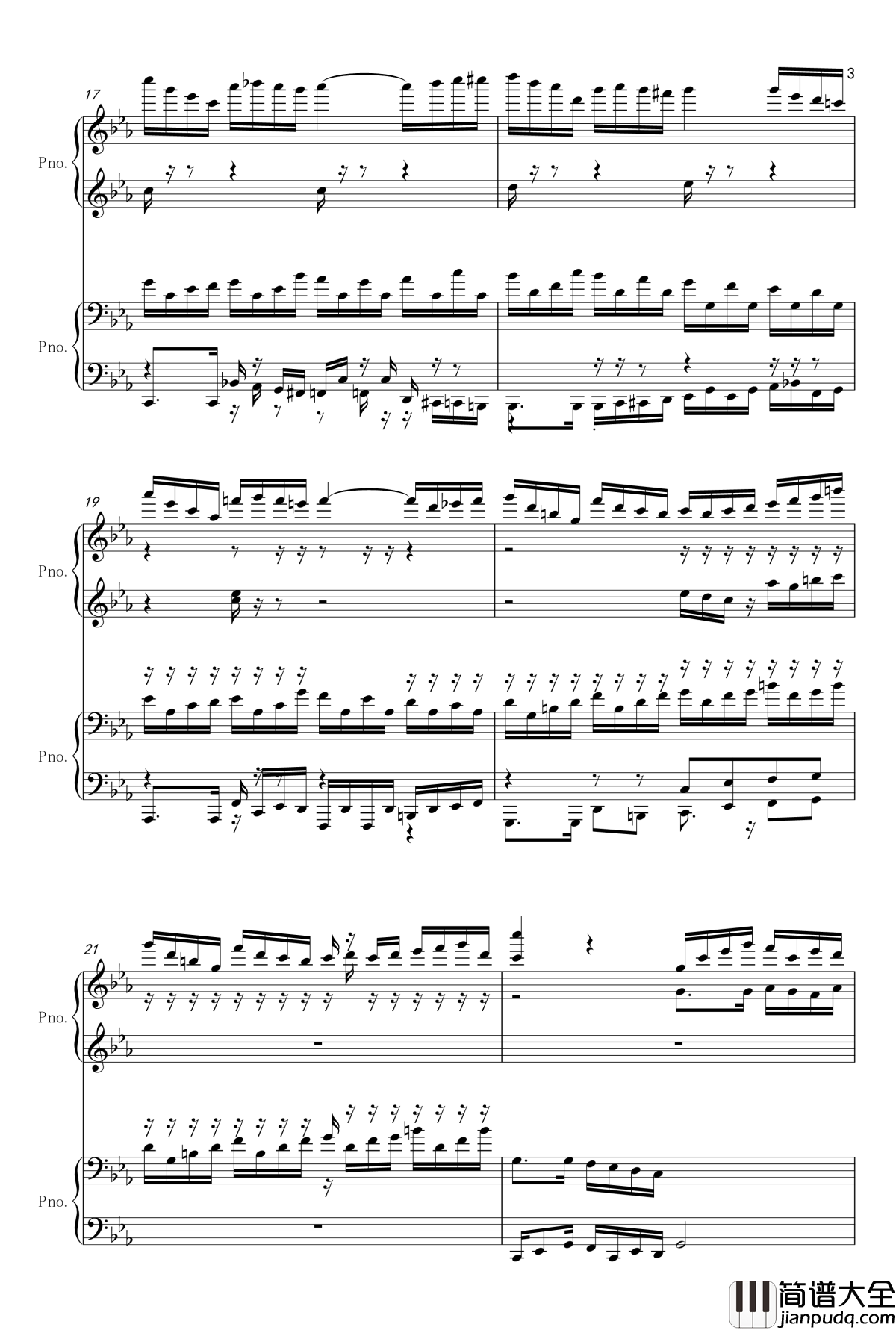 克罗地亚狂想曲_四手联弹钢琴谱_单钢琴_马克西姆_Maksim·Mrvica