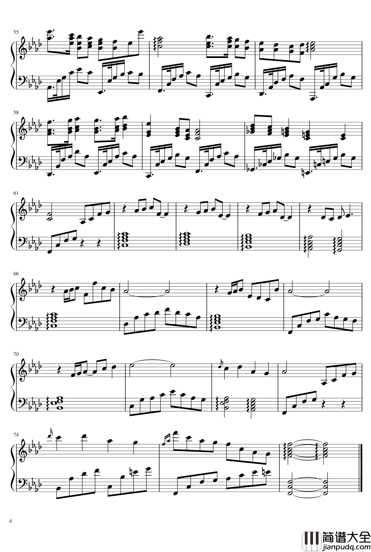 伴你前行钢琴谱_Go_Ahead_With_You_吕恒