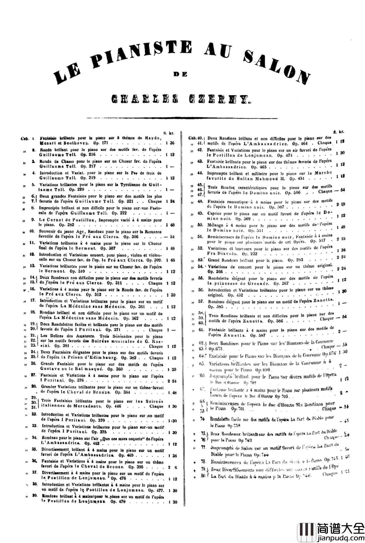 E大调夜曲Op.604No.1钢琴谱_斯甘巴蒂_车尔尼__敬意