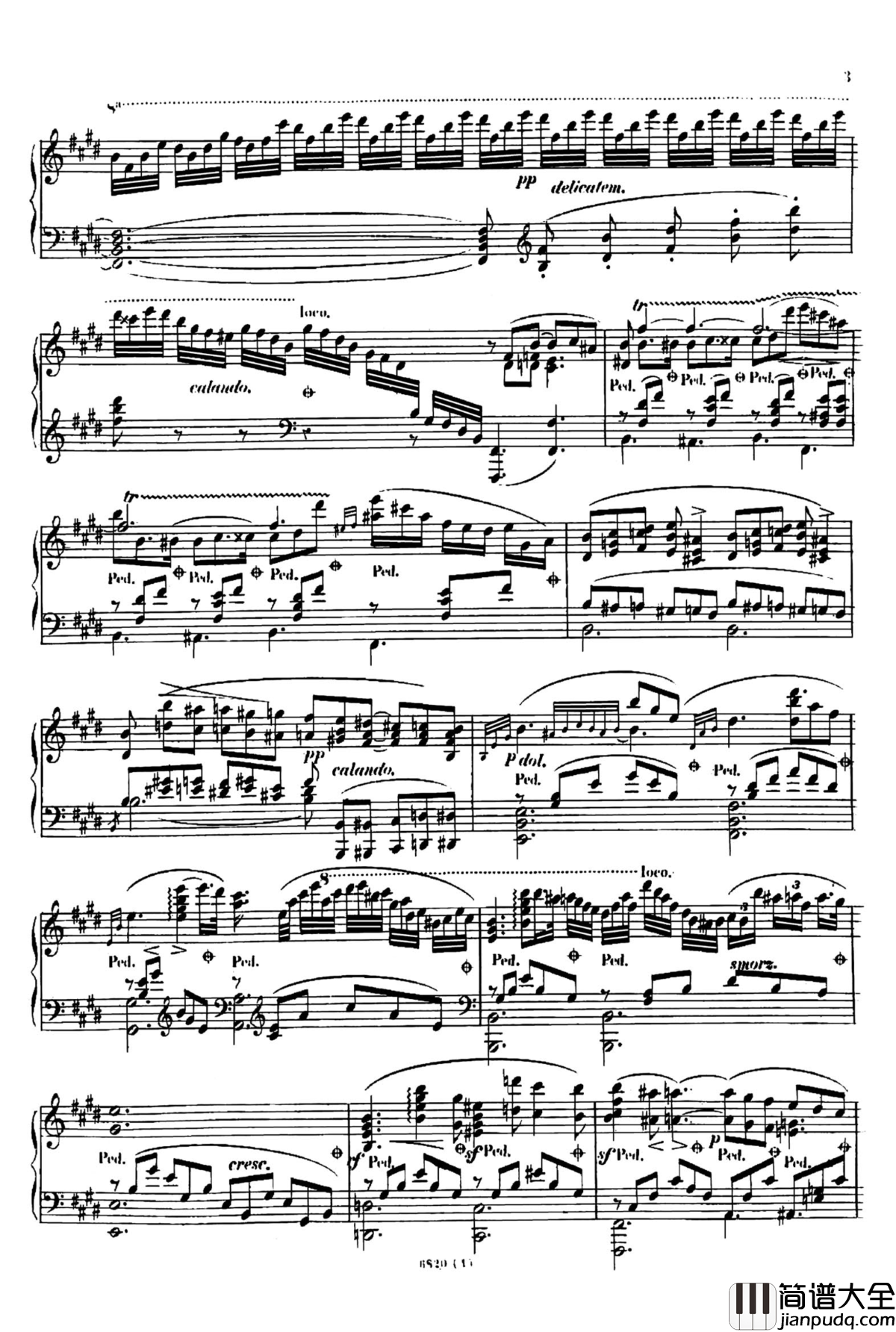 E大调夜曲Op.604No.1钢琴谱_斯甘巴蒂_车尔尼__敬意