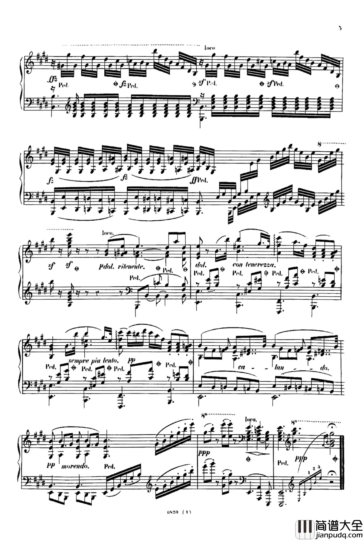 E大调夜曲Op.604No.1钢琴谱_斯甘巴蒂_车尔尼__敬意