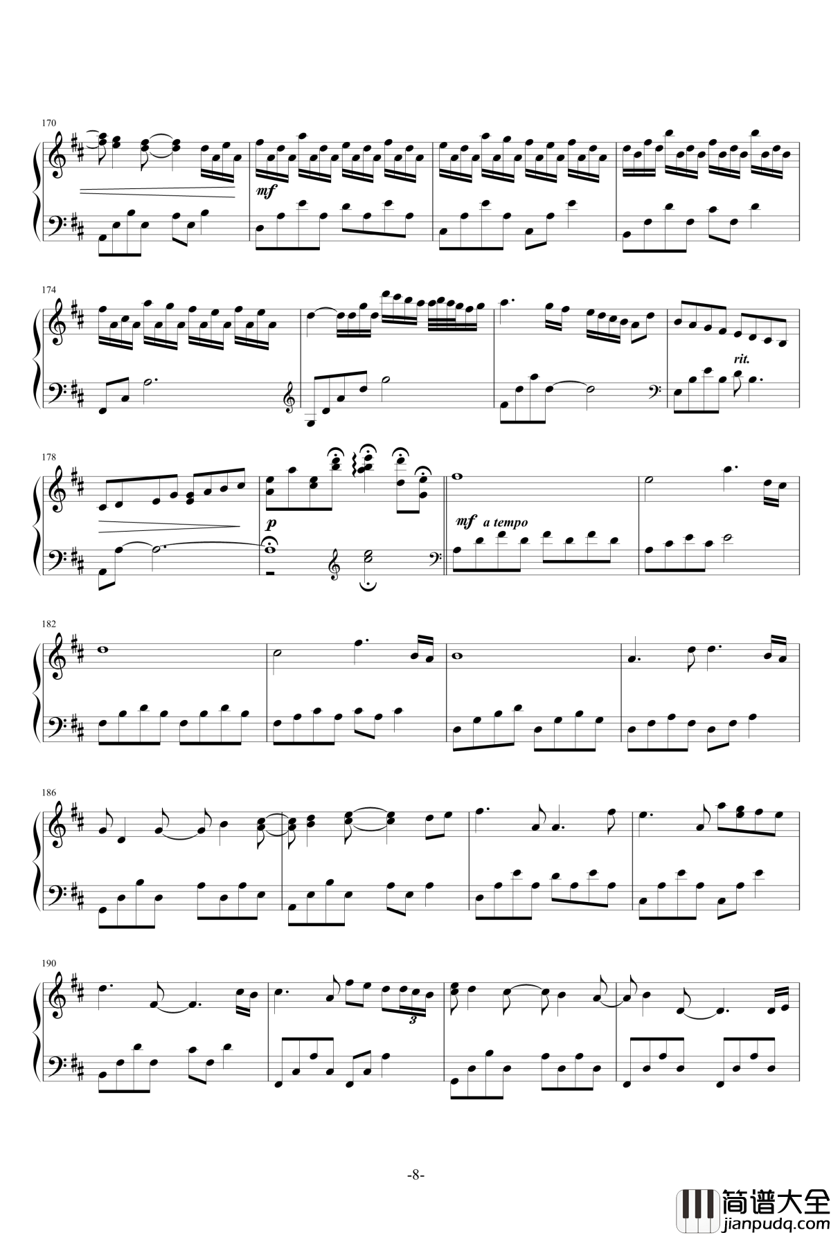 Canon_In_D_Major钢琴谱_David_Lanz_卡农