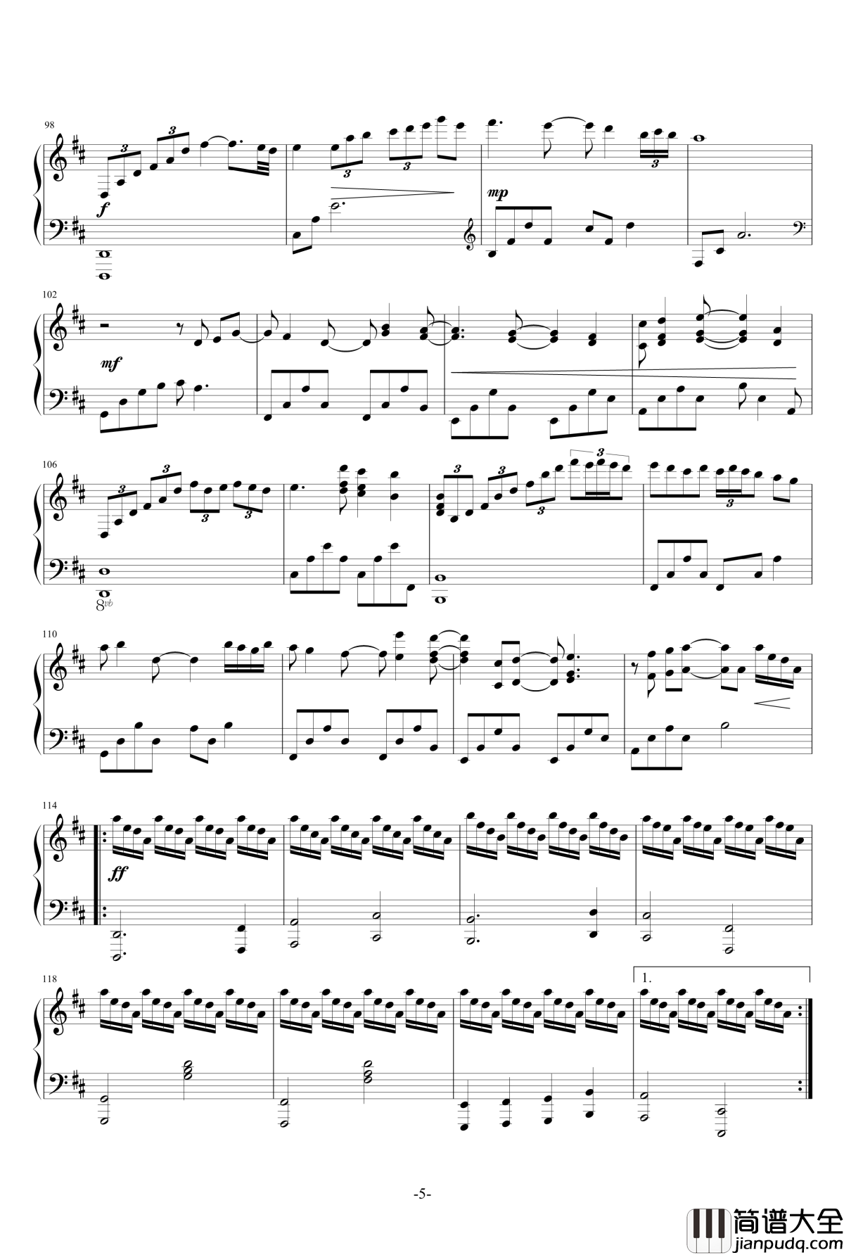 Canon_In_D_Major钢琴谱_David_Lanz_卡农