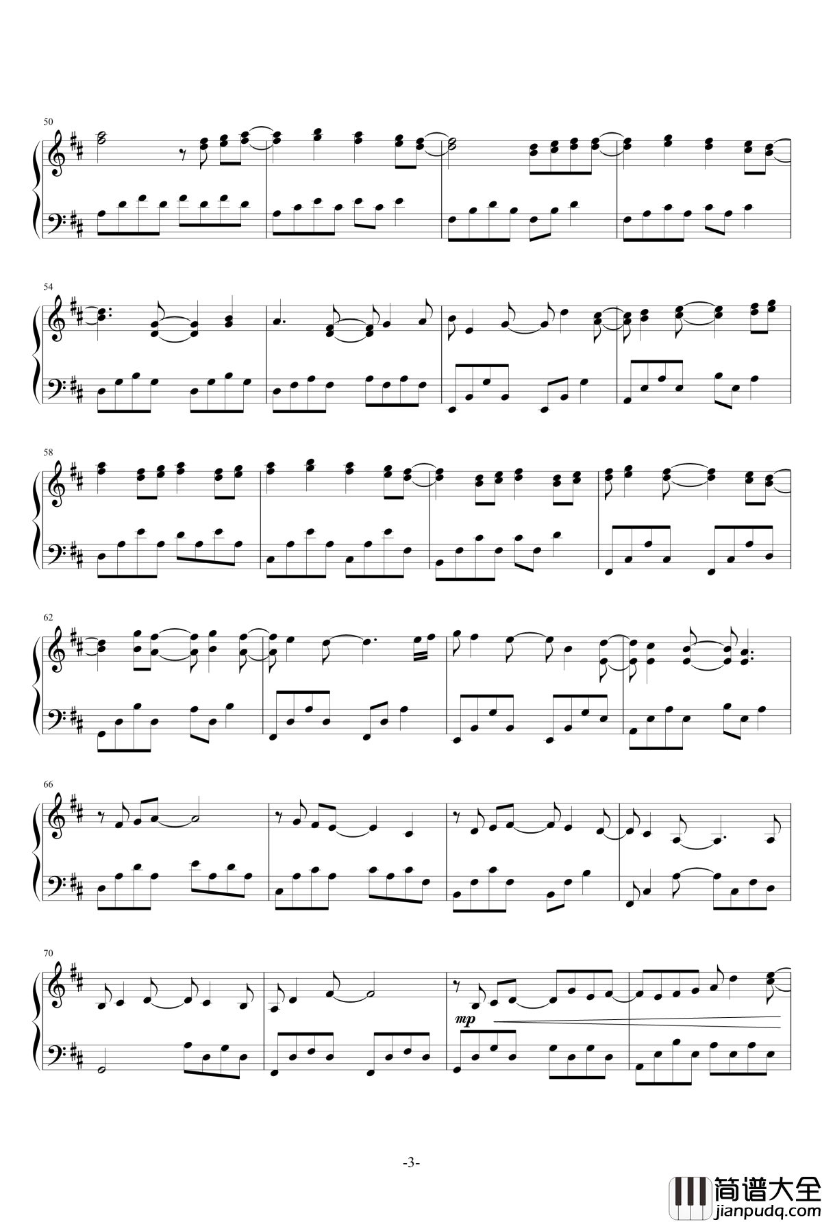 Canon_In_D_Major钢琴谱_David_Lanz_卡农