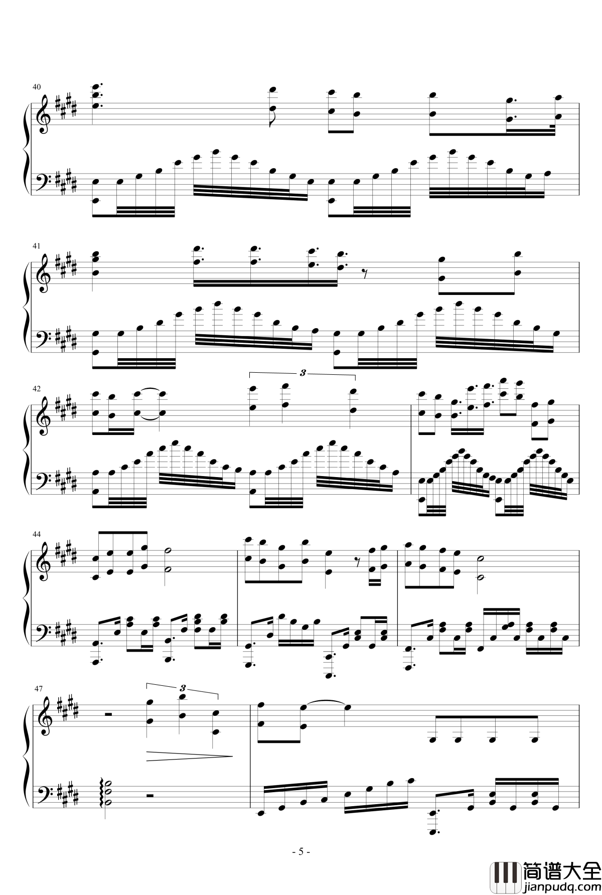 以人民的名义钢琴谱