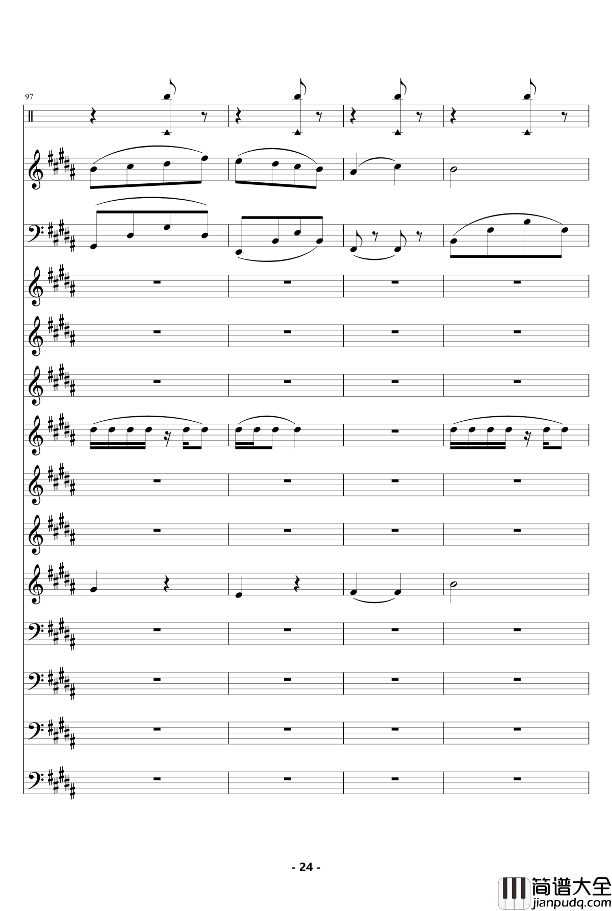 魔法城堡_钢琴谱_伴奏_TFboys