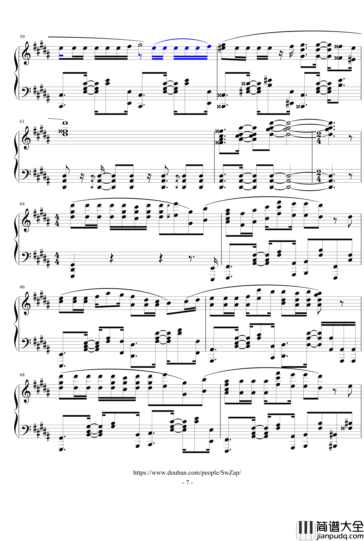 アンチクロックワイズ钢琴谱_After_the_Rain_逆时针_时钟机关之星ED