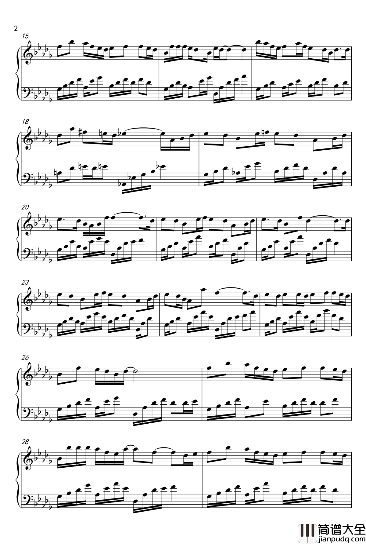 三生三世十里桃花钢琴谱_繁花