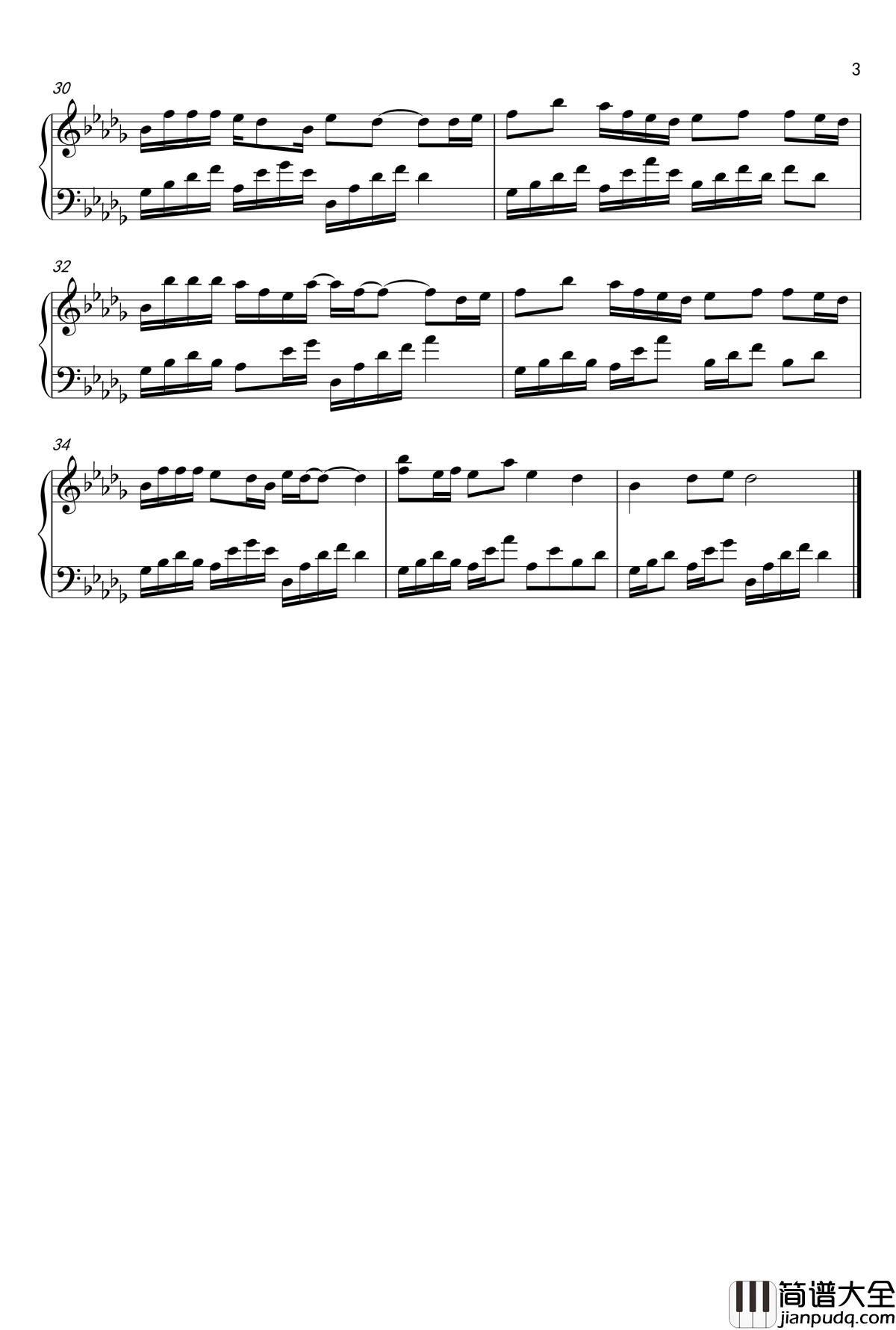 三生三世十里桃花钢琴谱_繁花