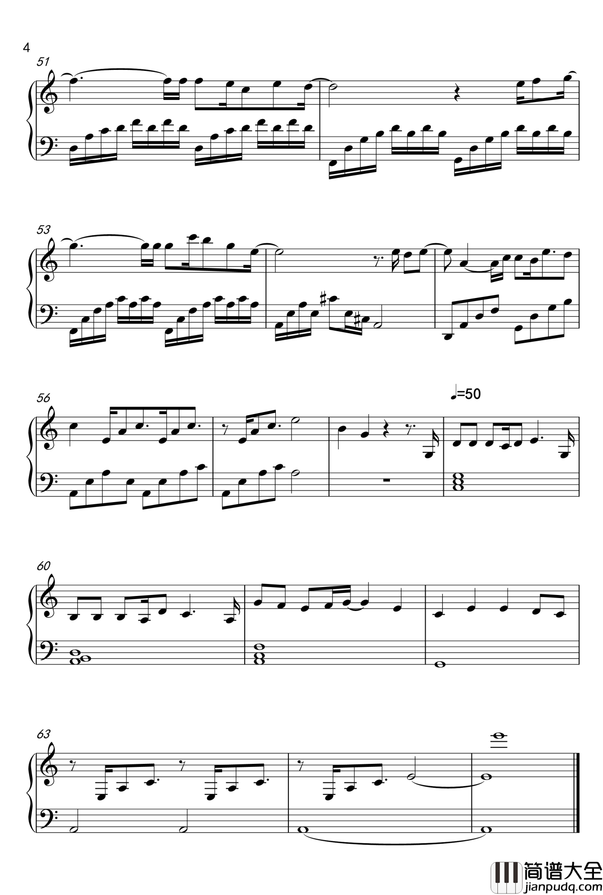 我害怕钢琴谱_薛之谦