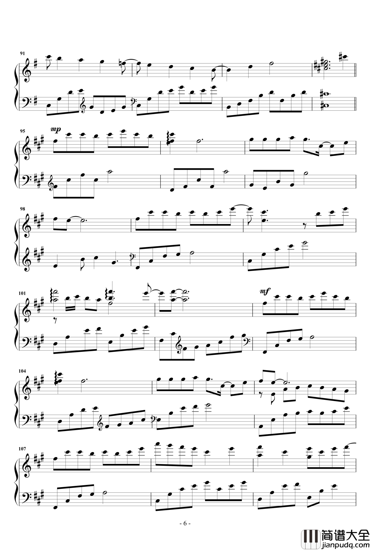 凉凉钢琴谱_独奏_张碧晨