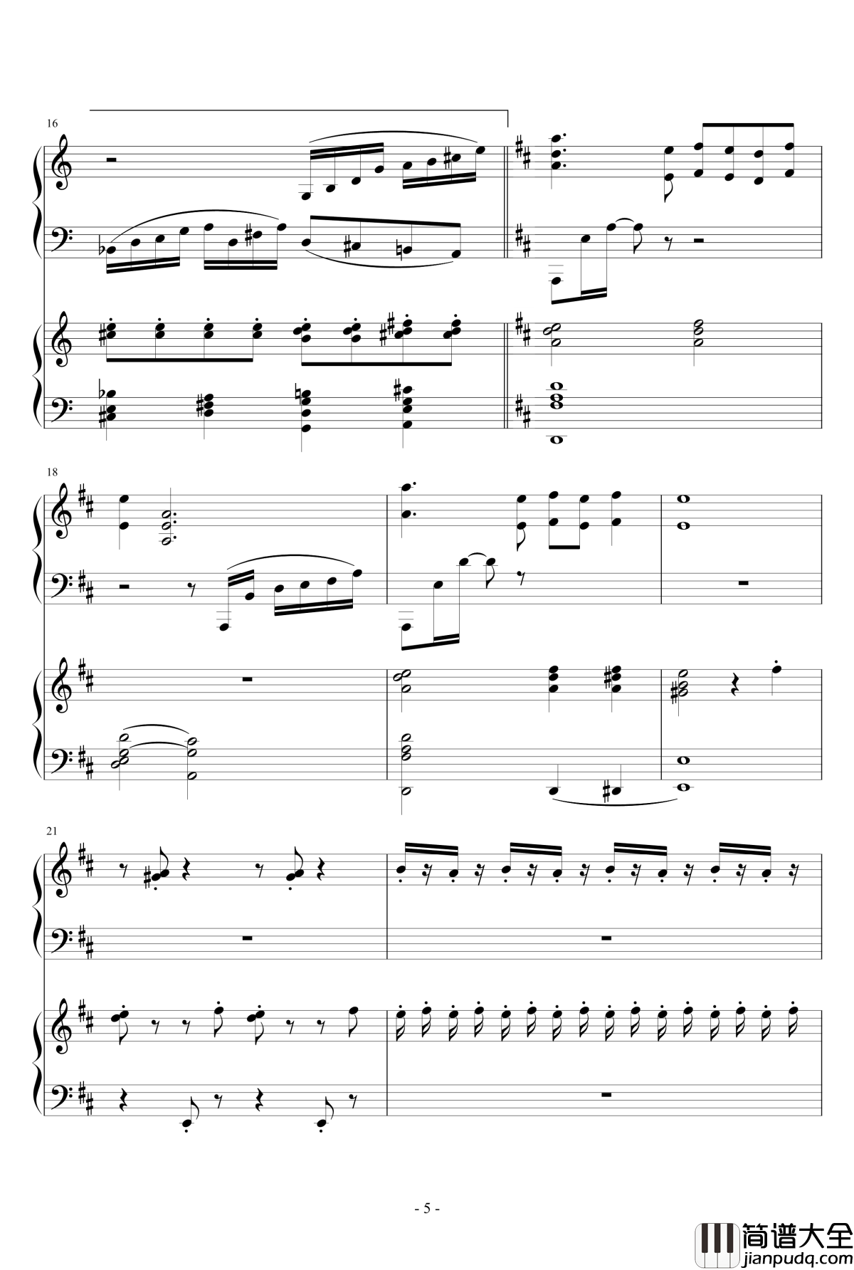 太阳出来喜洋洋钢琴谱_双钢_wudildy