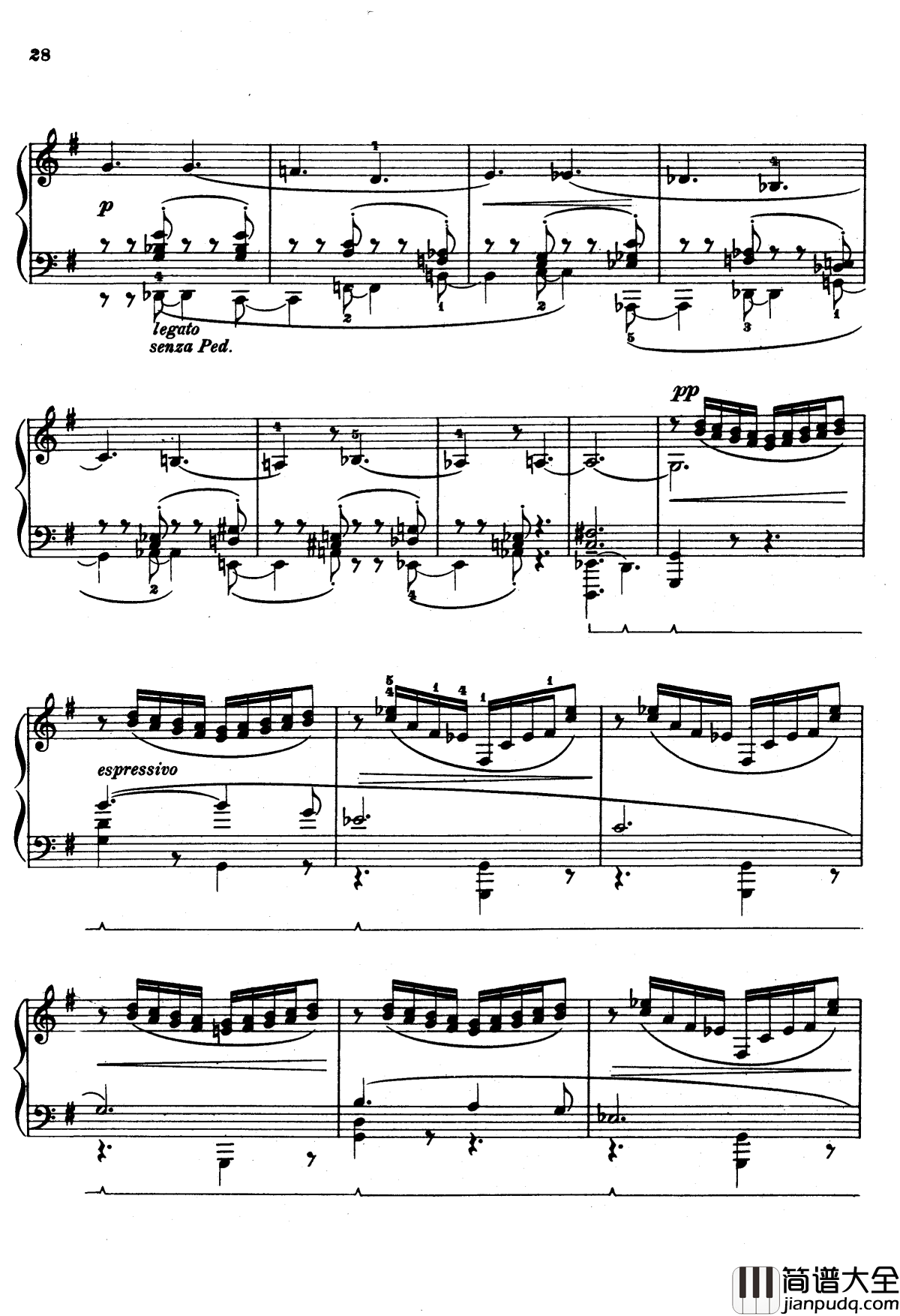 G大调船歌钢琴谱_鲁宾斯坦_安东·鲁宾斯坦