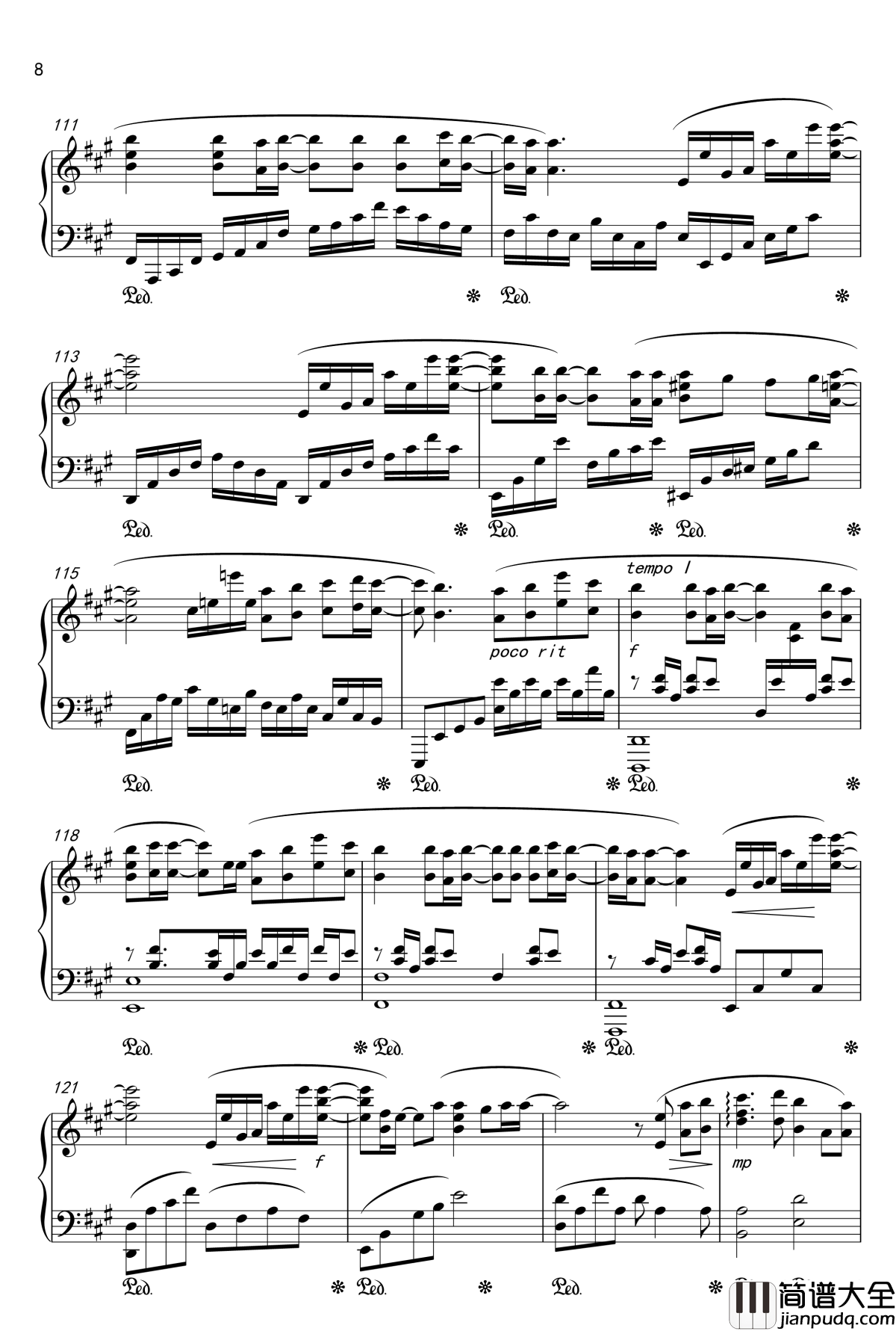 月夜に舞う恋の花_Piano_Instrumental_钢琴谱_千の刃涛