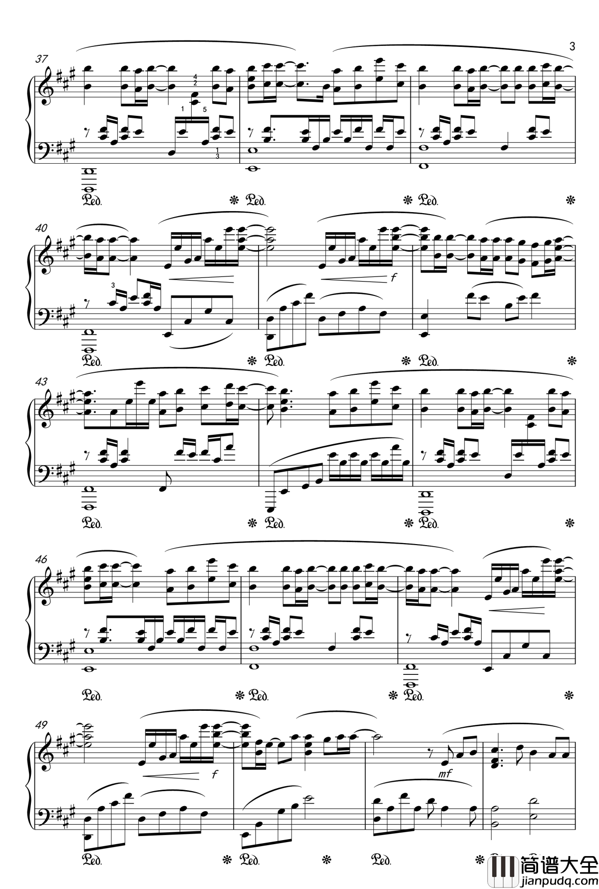 月夜に舞う恋の花_Piano_Instrumental_钢琴谱_千の刃涛