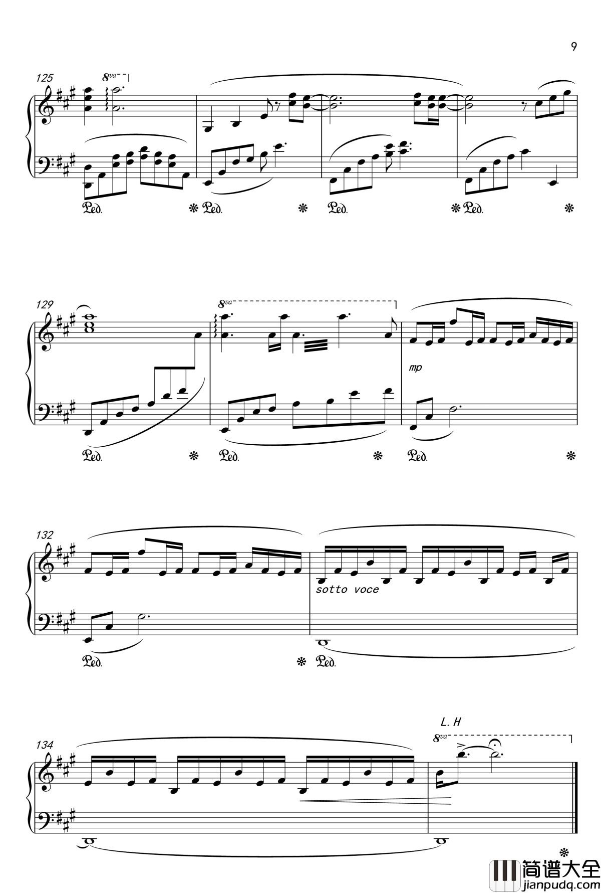 月夜に舞う恋の花_Piano_Instrumental_钢琴谱_千の刃涛