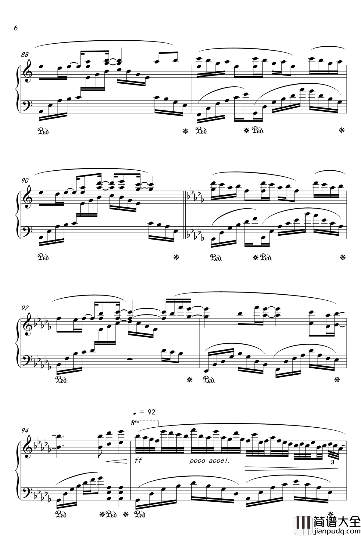 月夜に舞う恋の花_Piano_Instrumental_钢琴谱_千の刃涛