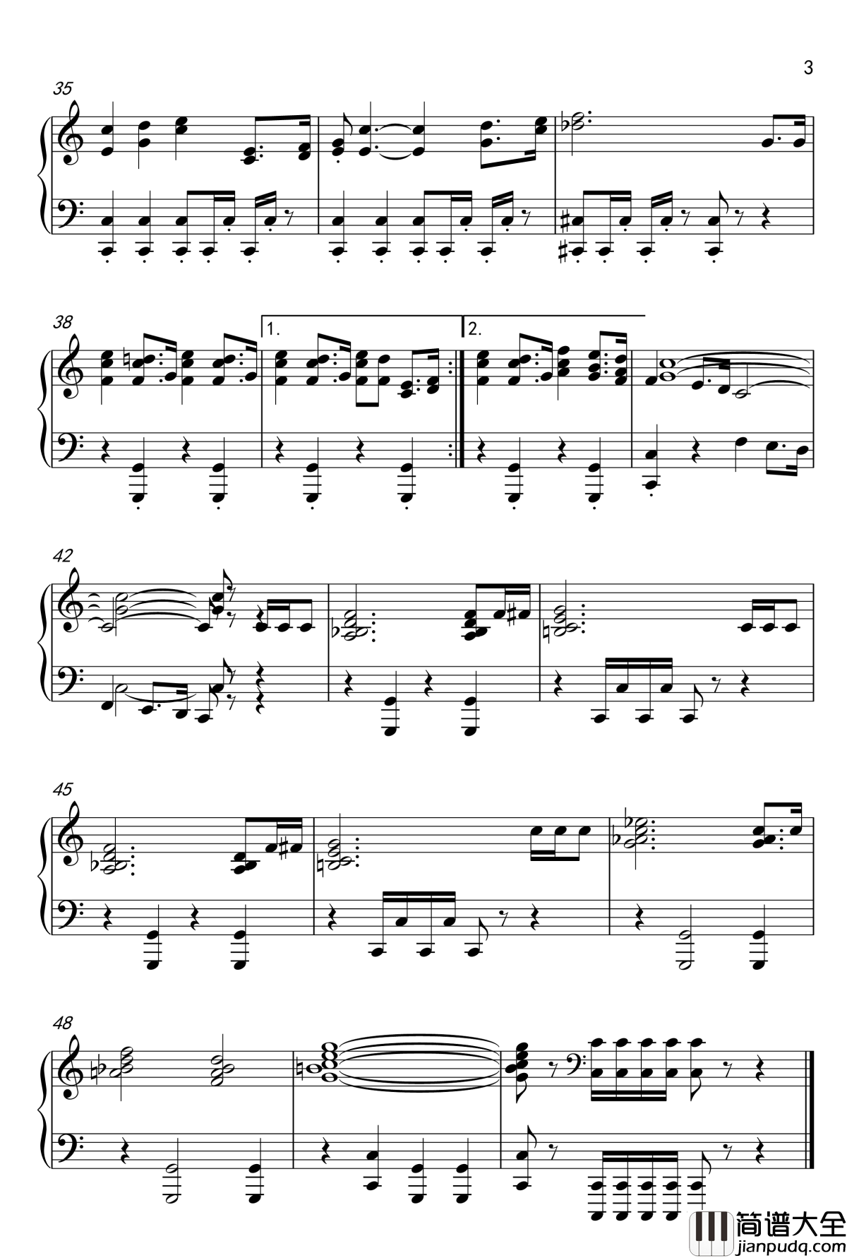 Raiders_March钢琴谱_好莱坞经典电影插曲_John_Williams