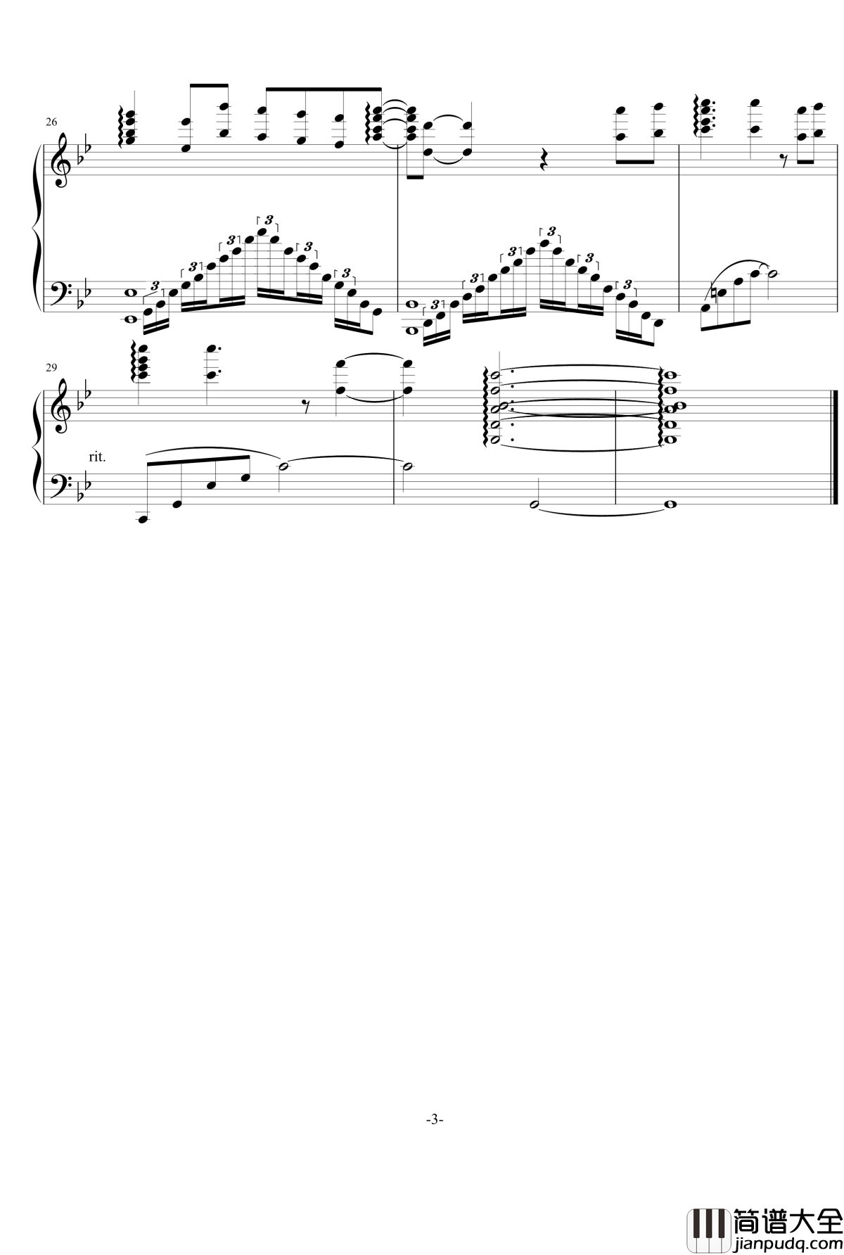 心中想的还是他_钢琴谱_虹猫蓝兔七侠传