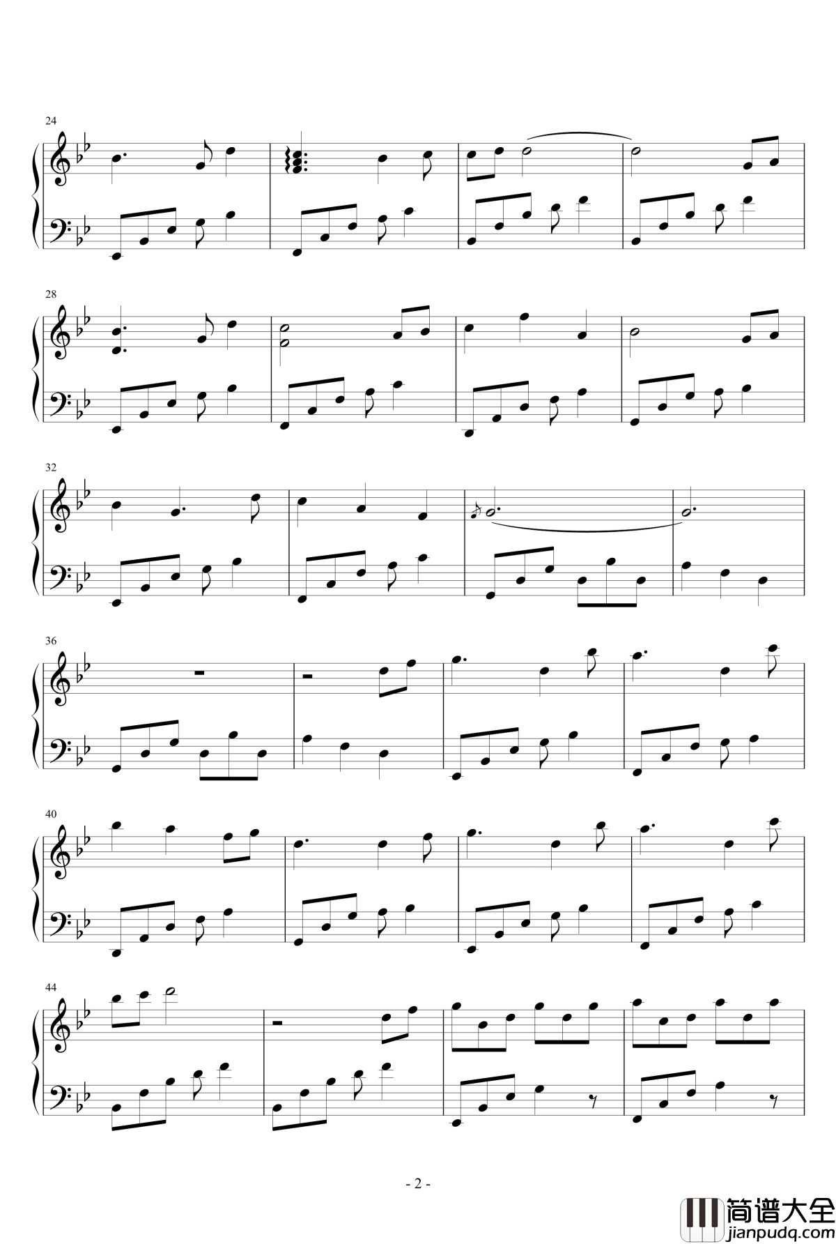 星空下的思念钢琴谱_原创_寂寞刻度