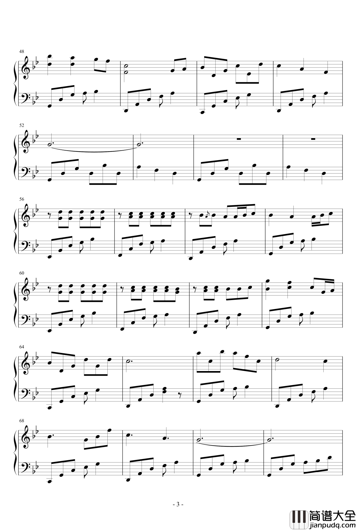 星空下的思念钢琴谱_原创_寂寞刻度