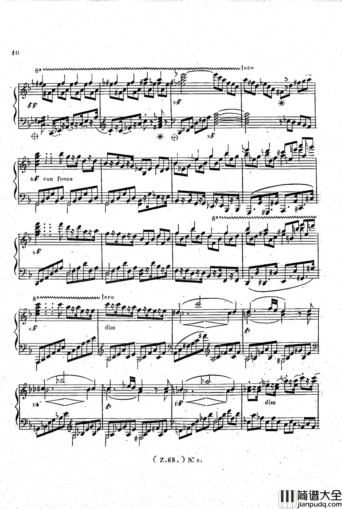 _d小调第六钢琴奏鸣曲_Op.124钢琴谱_车尔尼_Czerny