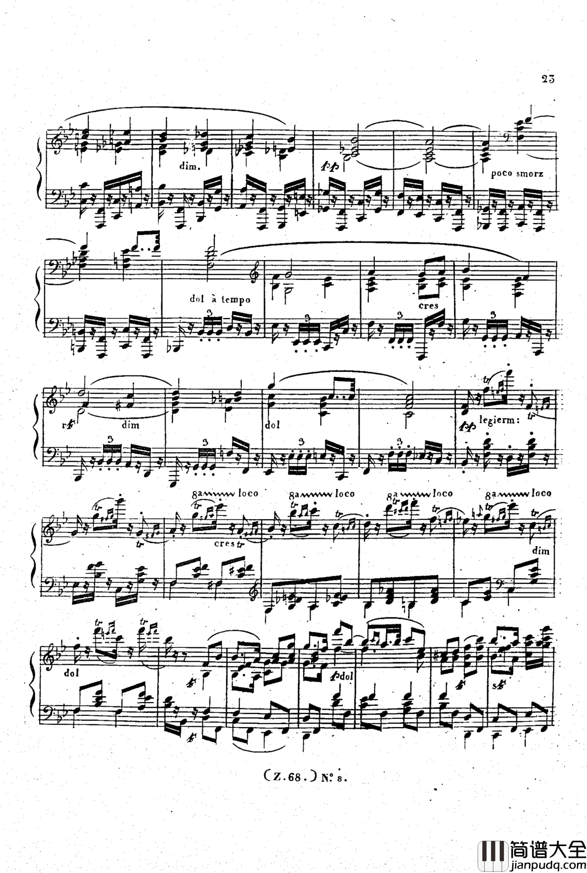 _d小调第六钢琴奏鸣曲_Op.124钢琴谱_车尔尼_Czerny