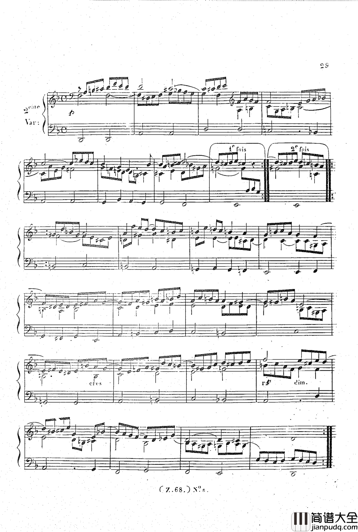 _d小调第六钢琴奏鸣曲_Op.124钢琴谱_车尔尼_Czerny