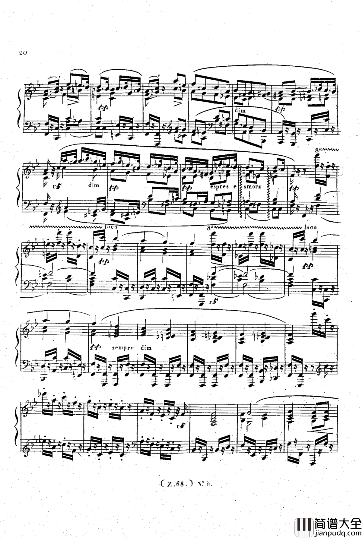 _d小调第六钢琴奏鸣曲_Op.124钢琴谱_车尔尼_Czerny