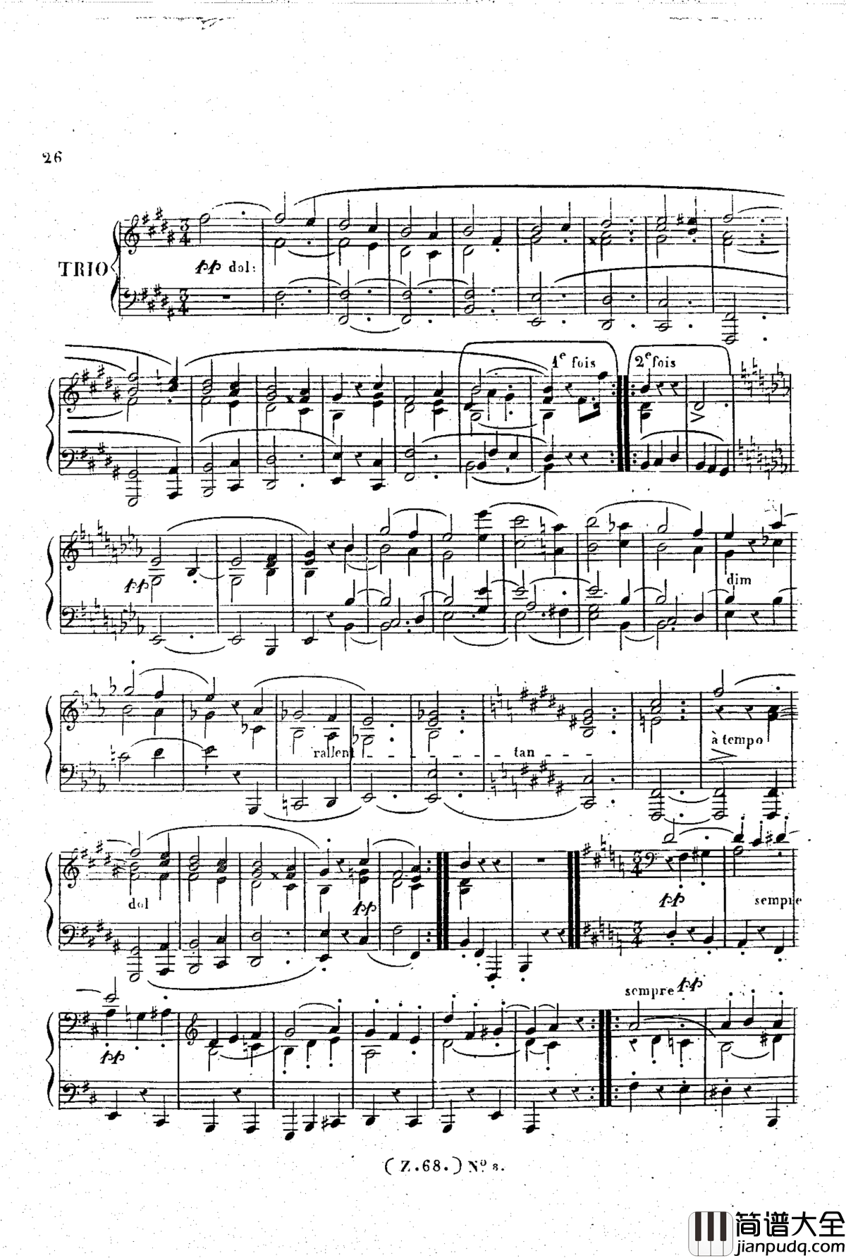 _d小调第六钢琴奏鸣曲_Op.124钢琴谱_车尔尼_Czerny