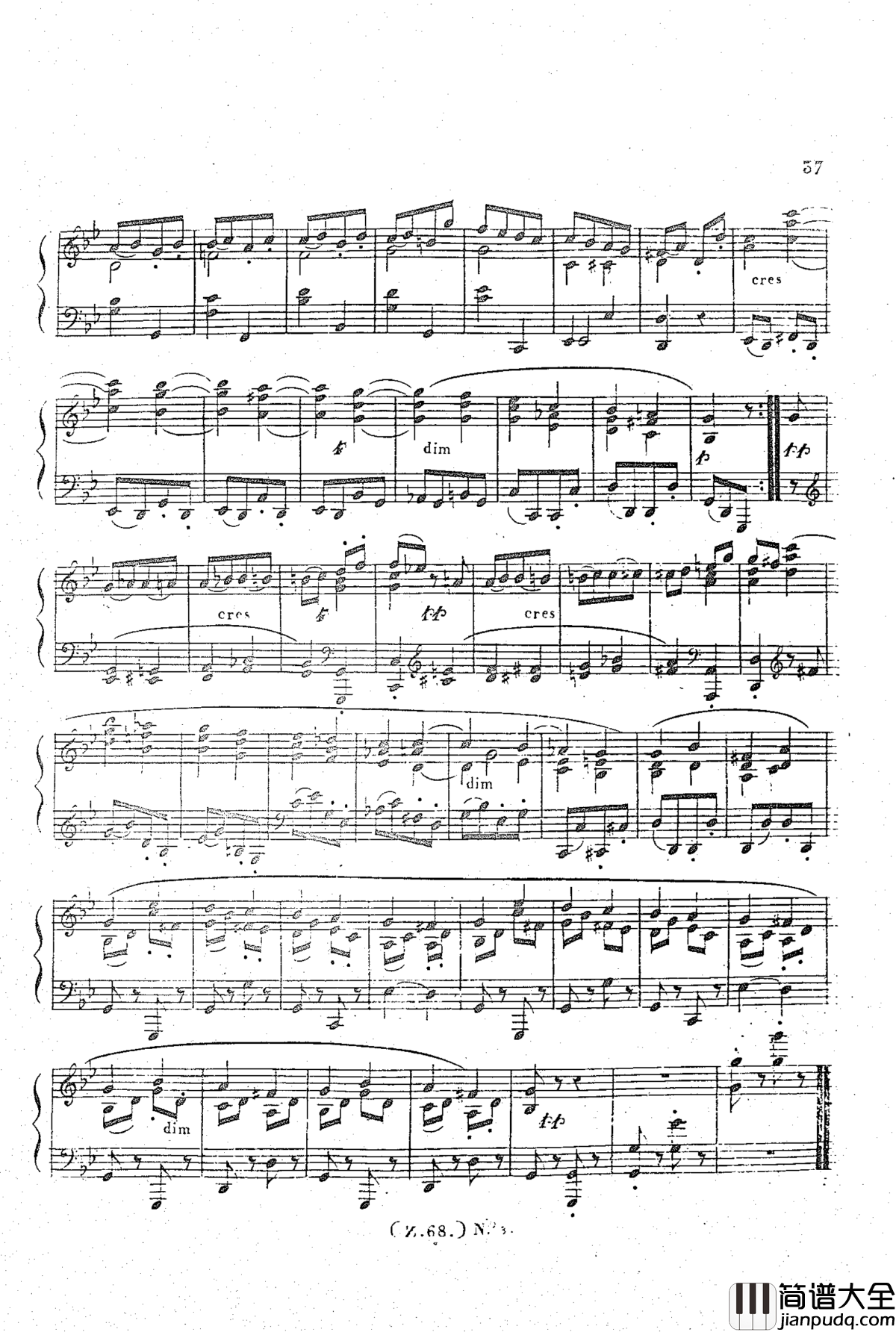 _d小调第六钢琴奏鸣曲_Op.124钢琴谱_车尔尼_Czerny