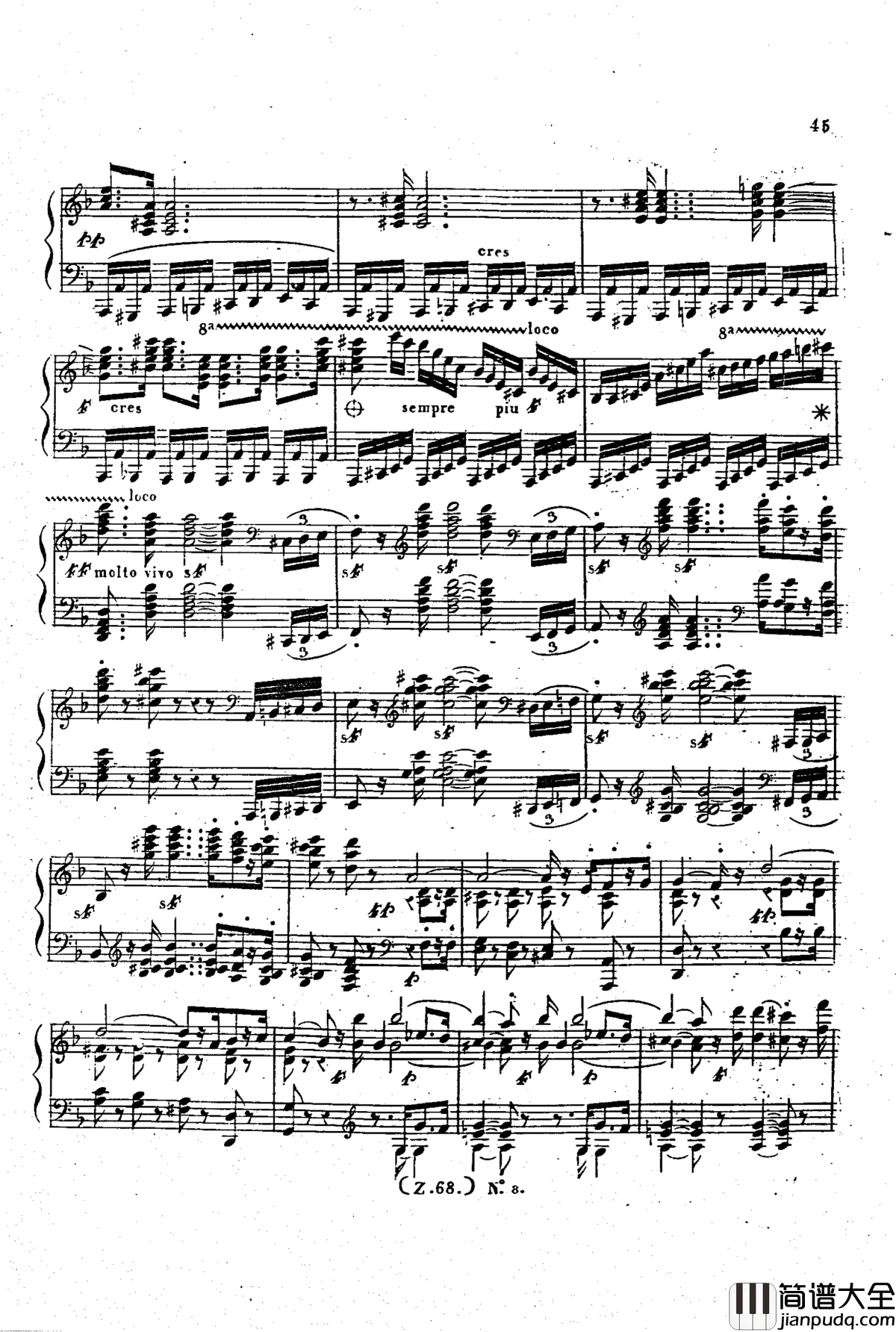 _d小调第六钢琴奏鸣曲_Op.124钢琴谱_车尔尼_Czerny