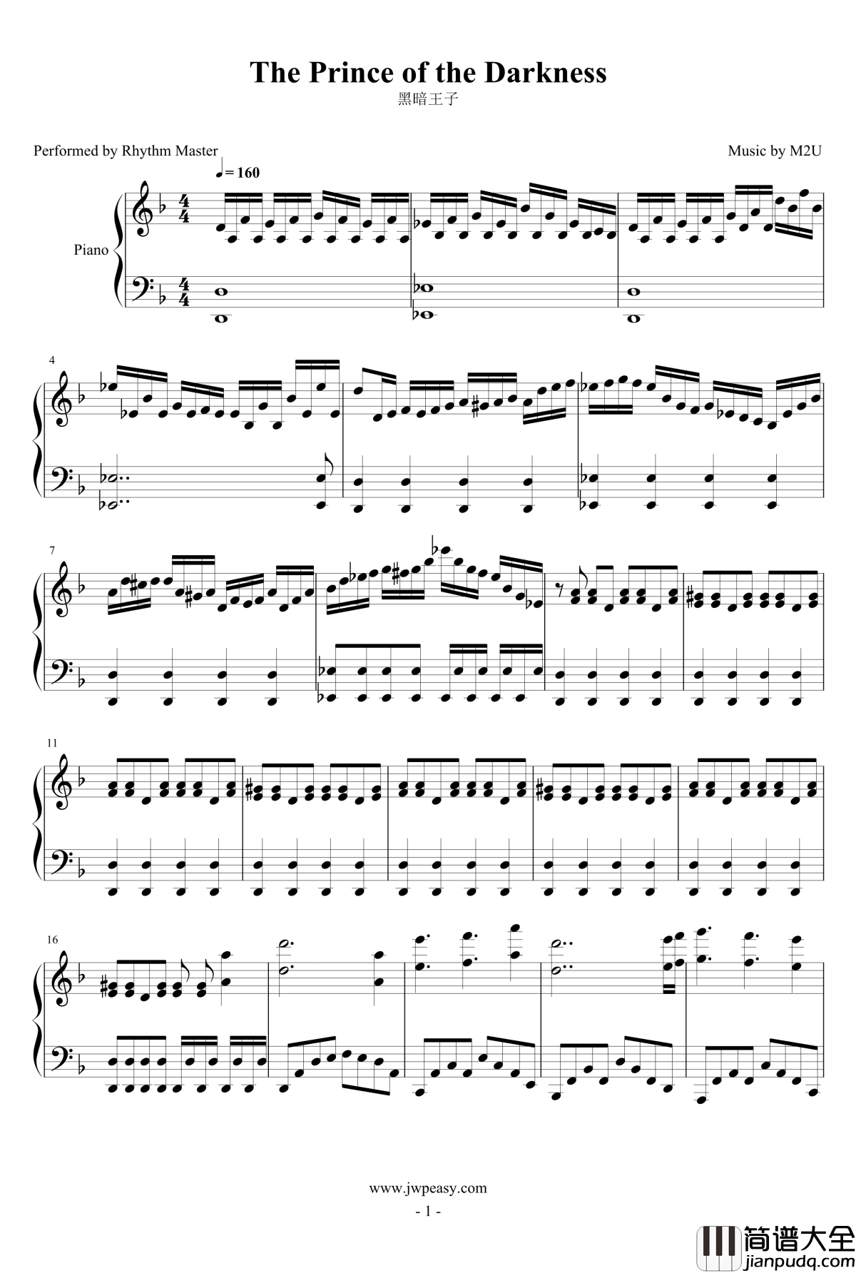 The_Prince_of_the_Darkness钢琴谱_M2U