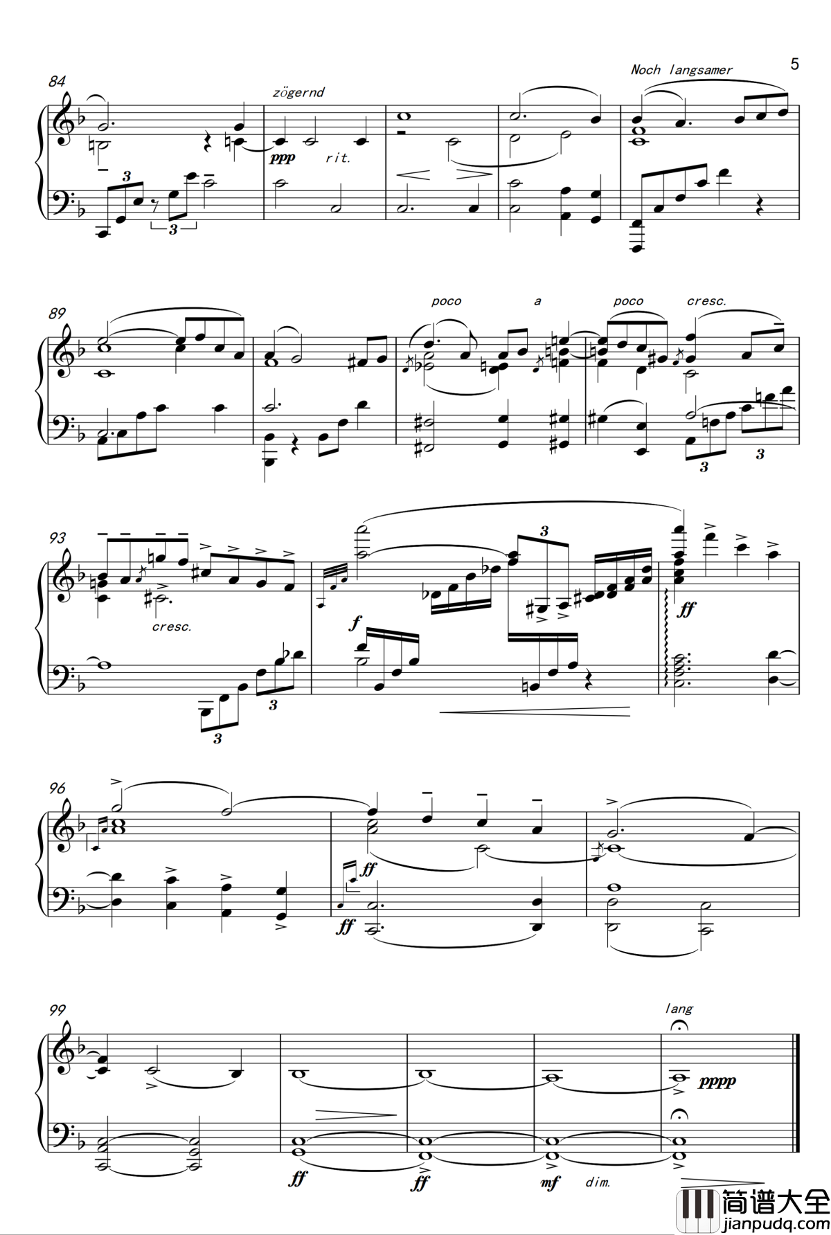 马勒第五交响曲_小柔板_钢琴谱_Mahler_Symphony_No.5___4._Adagietto_何佩勋编配_马勒_Z.D.Lin