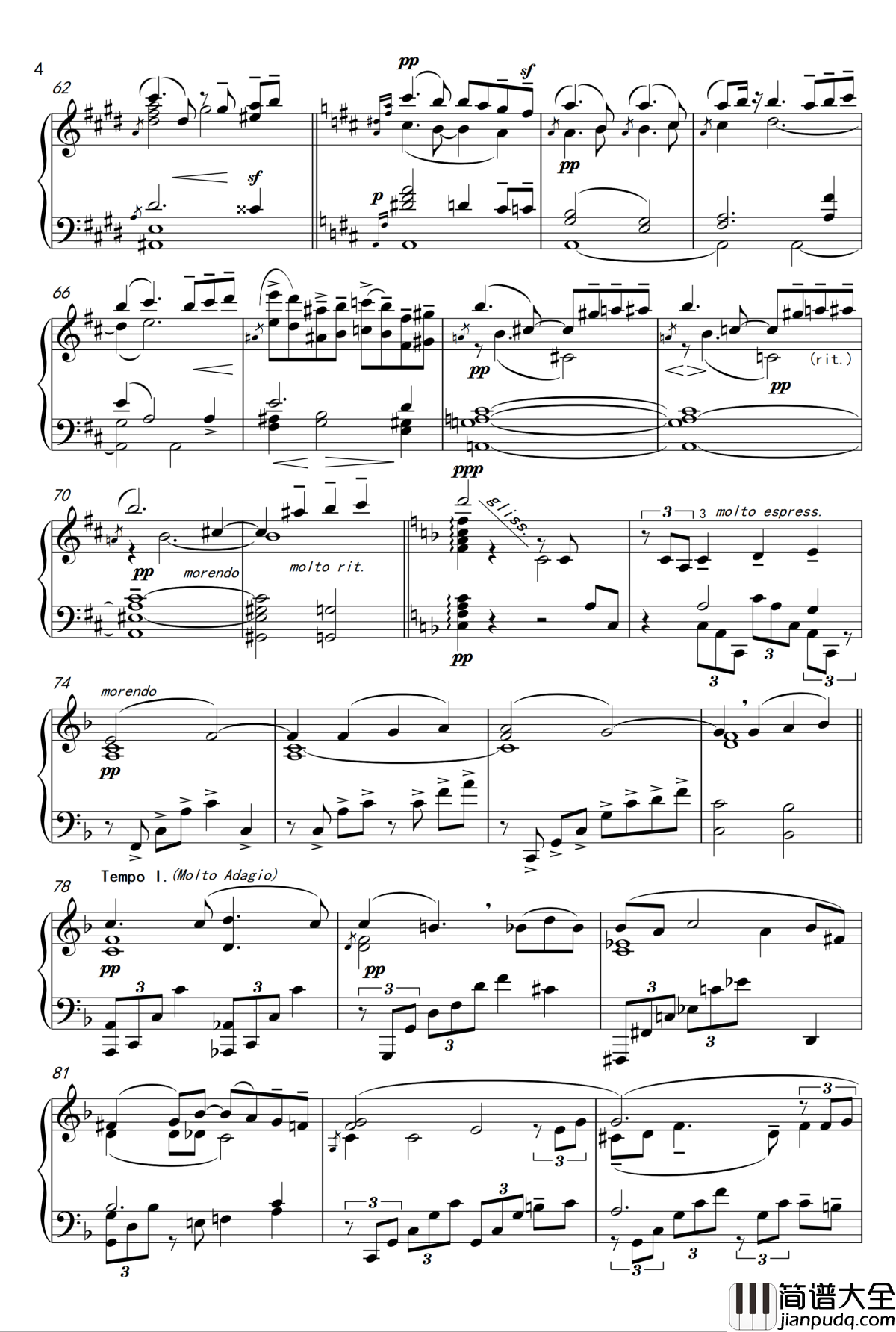 马勒第五交响曲_小柔板_钢琴谱_Mahler_Symphony_No.5___4._Adagietto_何佩勋编配_马勒_Z.D.Lin