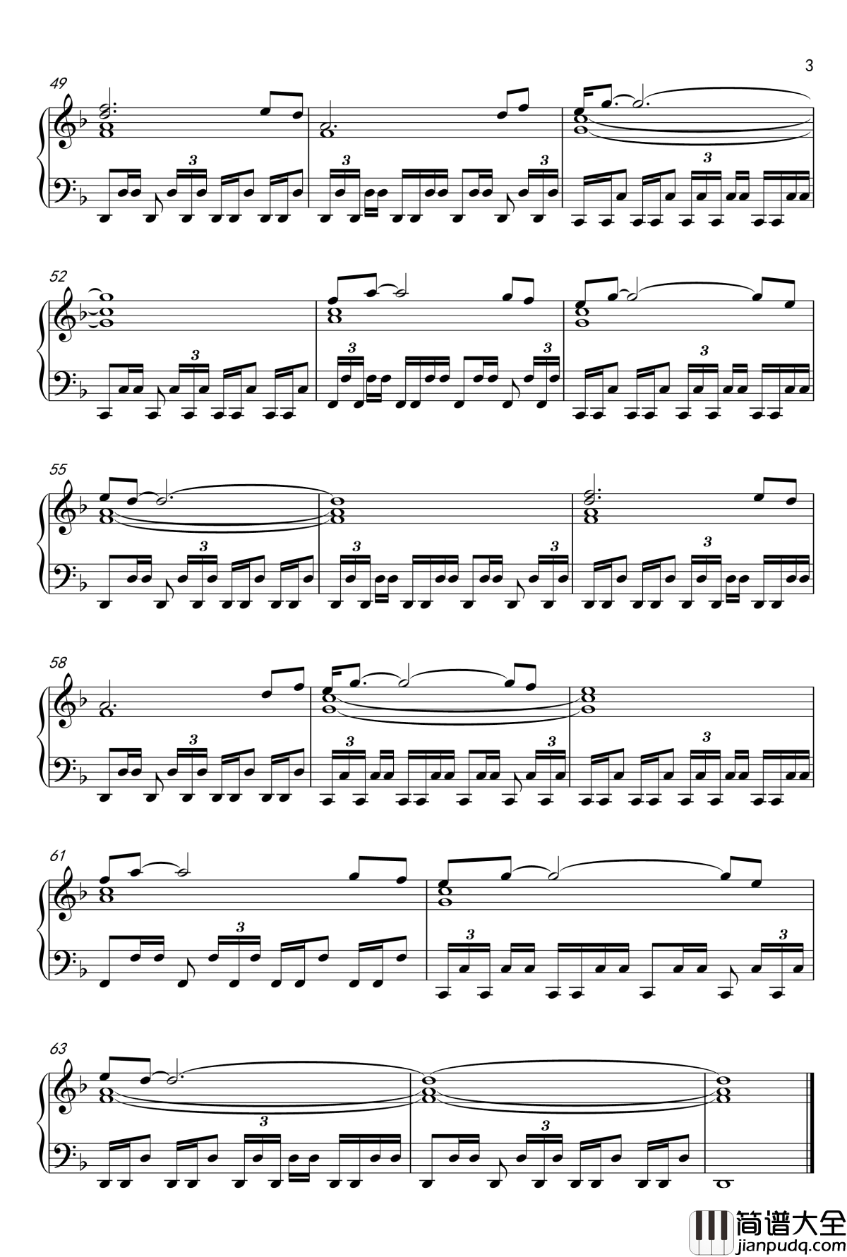 The_Last_Of_The_Mohicans钢琴谱_好莱坞经典电影插曲_最后的莫希干人