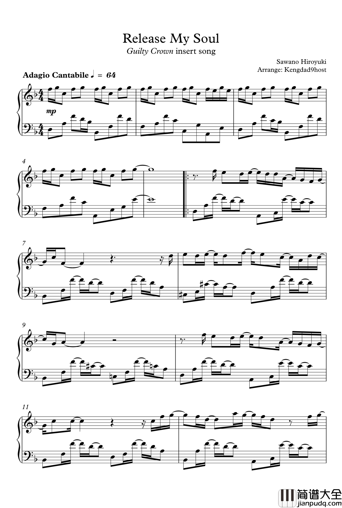 Release_My_Soul钢琴谱_泽野弘之