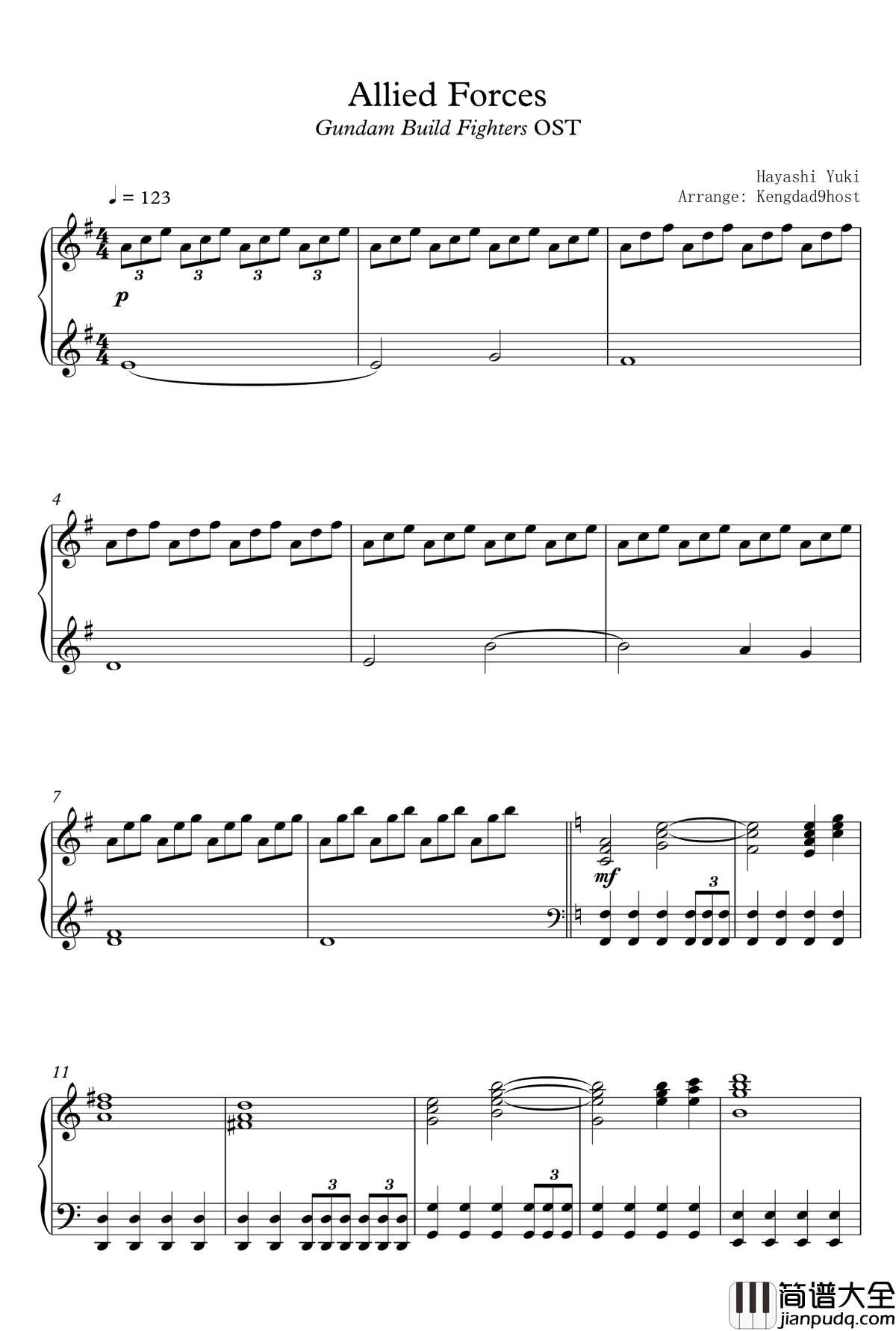 Allied_Forces钢琴谱_高达Age_高达创战者