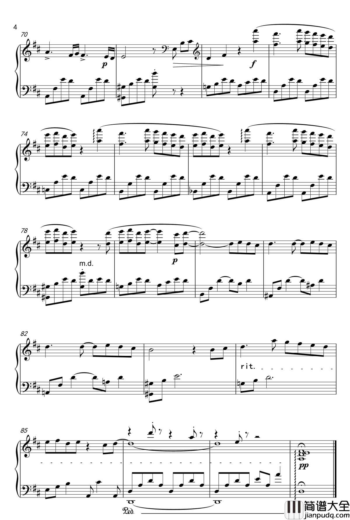 Beatrix_钢琴谱_Piano_Solo_班得瑞_Bandari