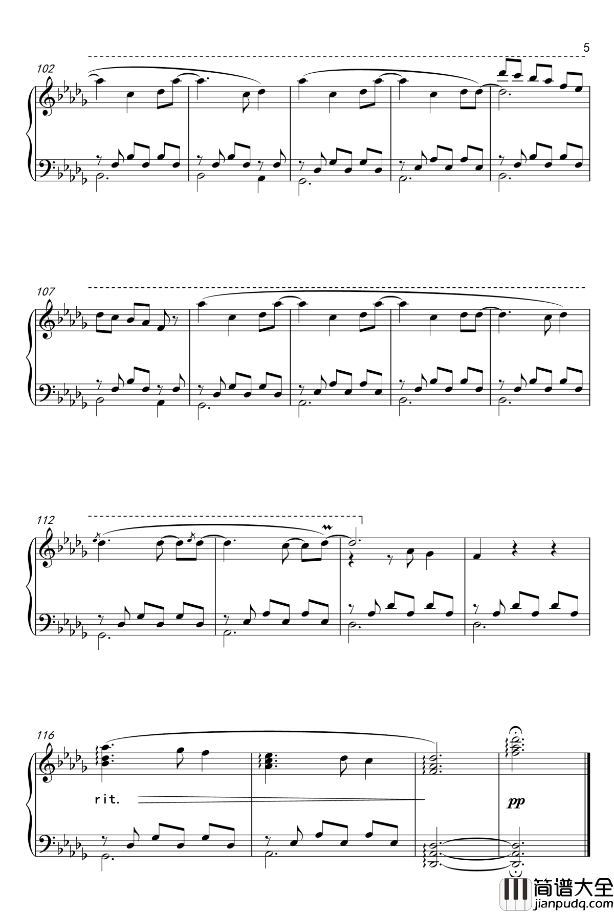 Turning钢琴谱_Piano_Solo_流转起舞_钢琴版_班得瑞_Bandari