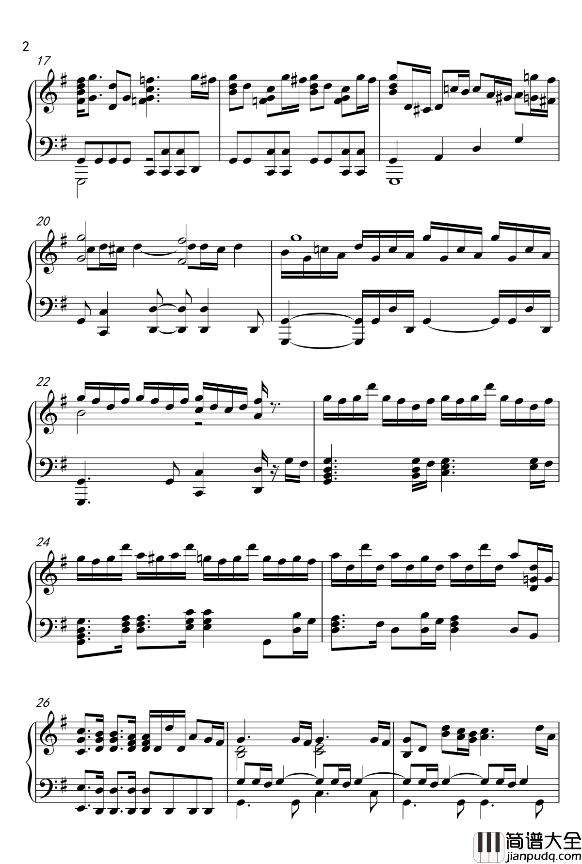 Jurassic_Park_钢琴谱_好莱坞经典电影插曲_John_Williams