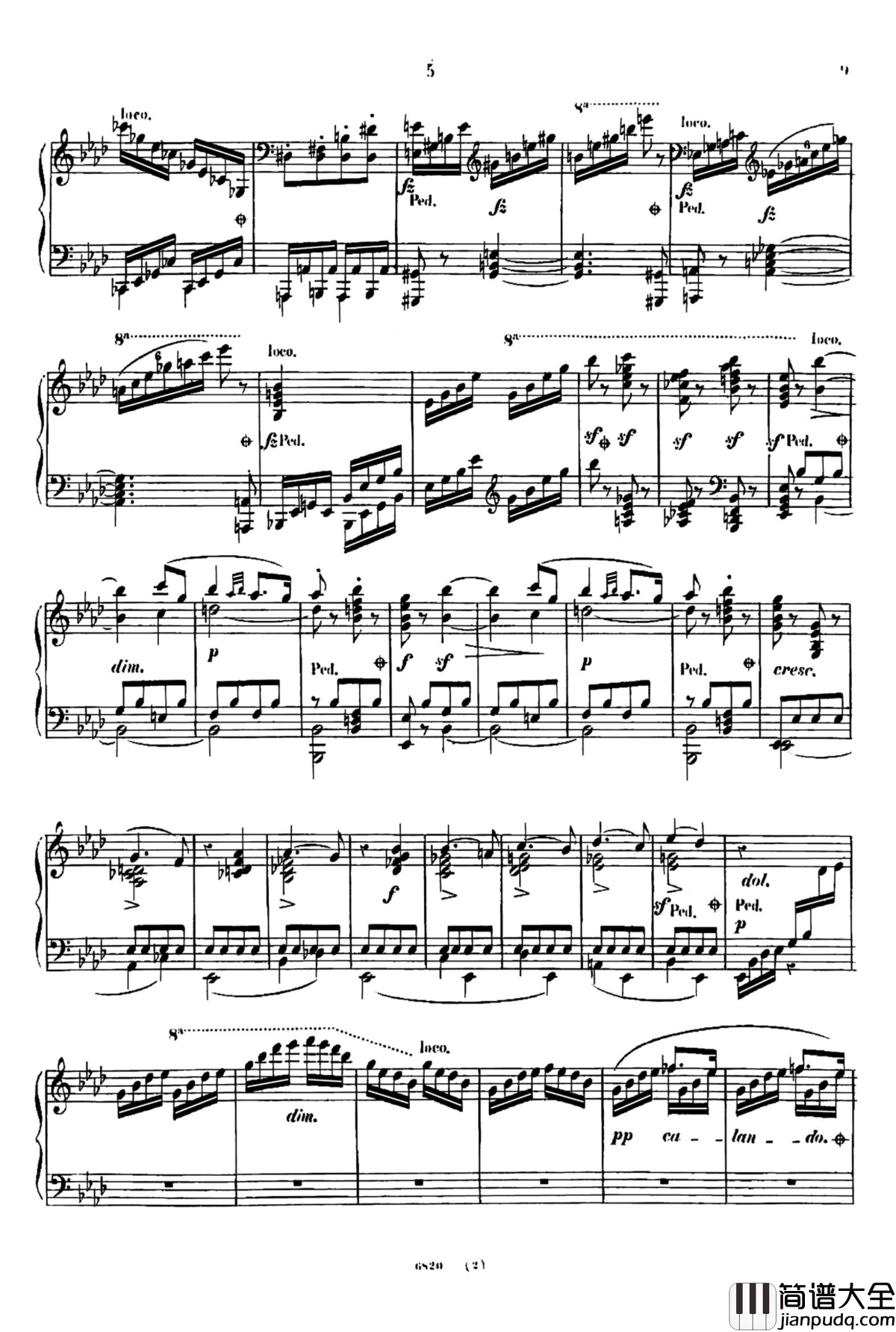 降A大调夜曲_心愿_Op.604__No.2钢琴谱_车尔尼_Czerny