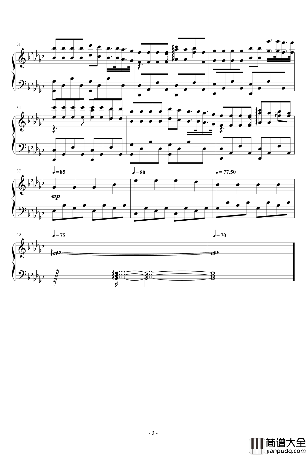 Faded钢琴谱_罗峰