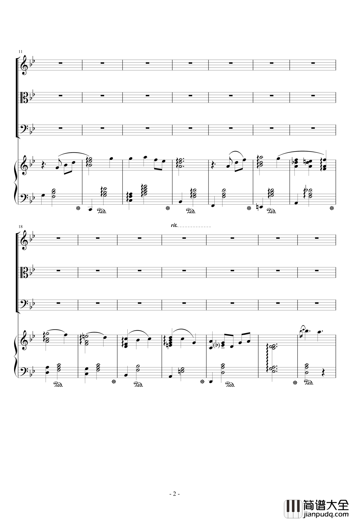 人生的回转木马钢琴谱_鋼琴四重奏_哈尔的移动城堡