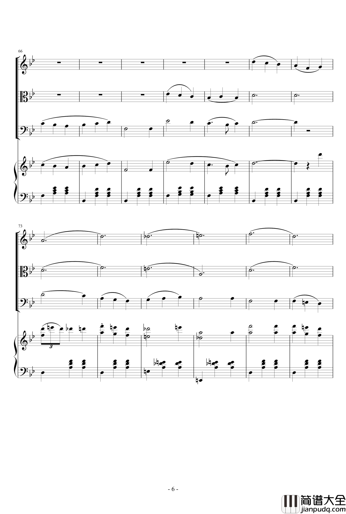 人生的回转木马钢琴谱_鋼琴四重奏_哈尔的移动城堡