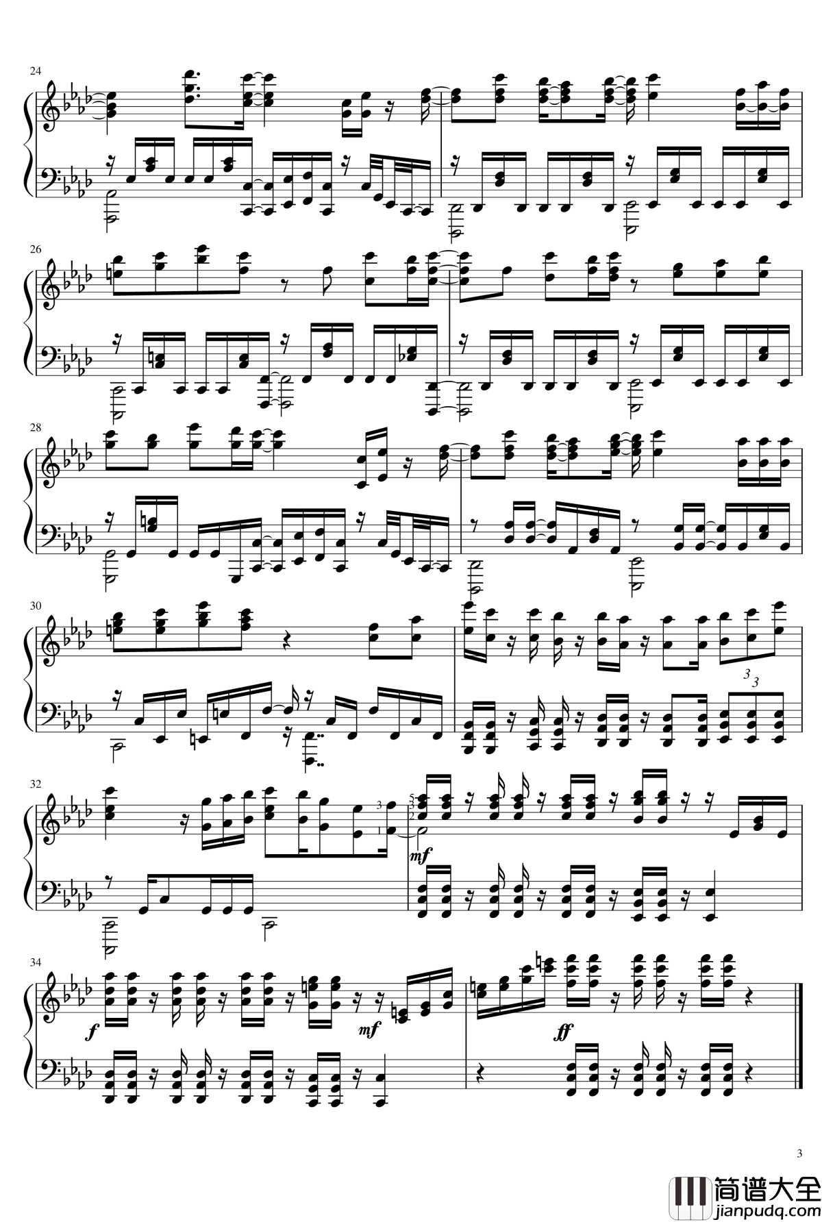 High_Free_Spirits钢琴谱_青春波纹OP